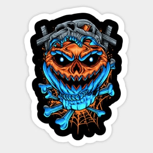 PUMPKIN SKULL HEAD Sticker